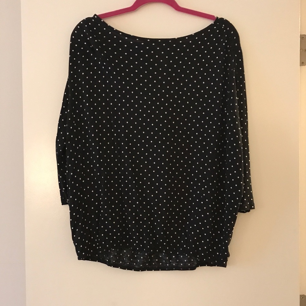 Black and white polka dot LOFT top